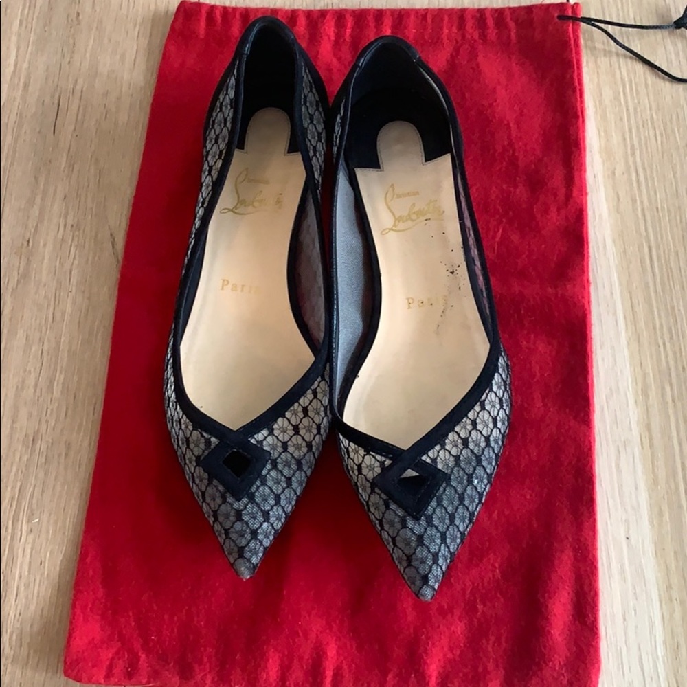Christian Louboutin mesh flats size 37.5 black